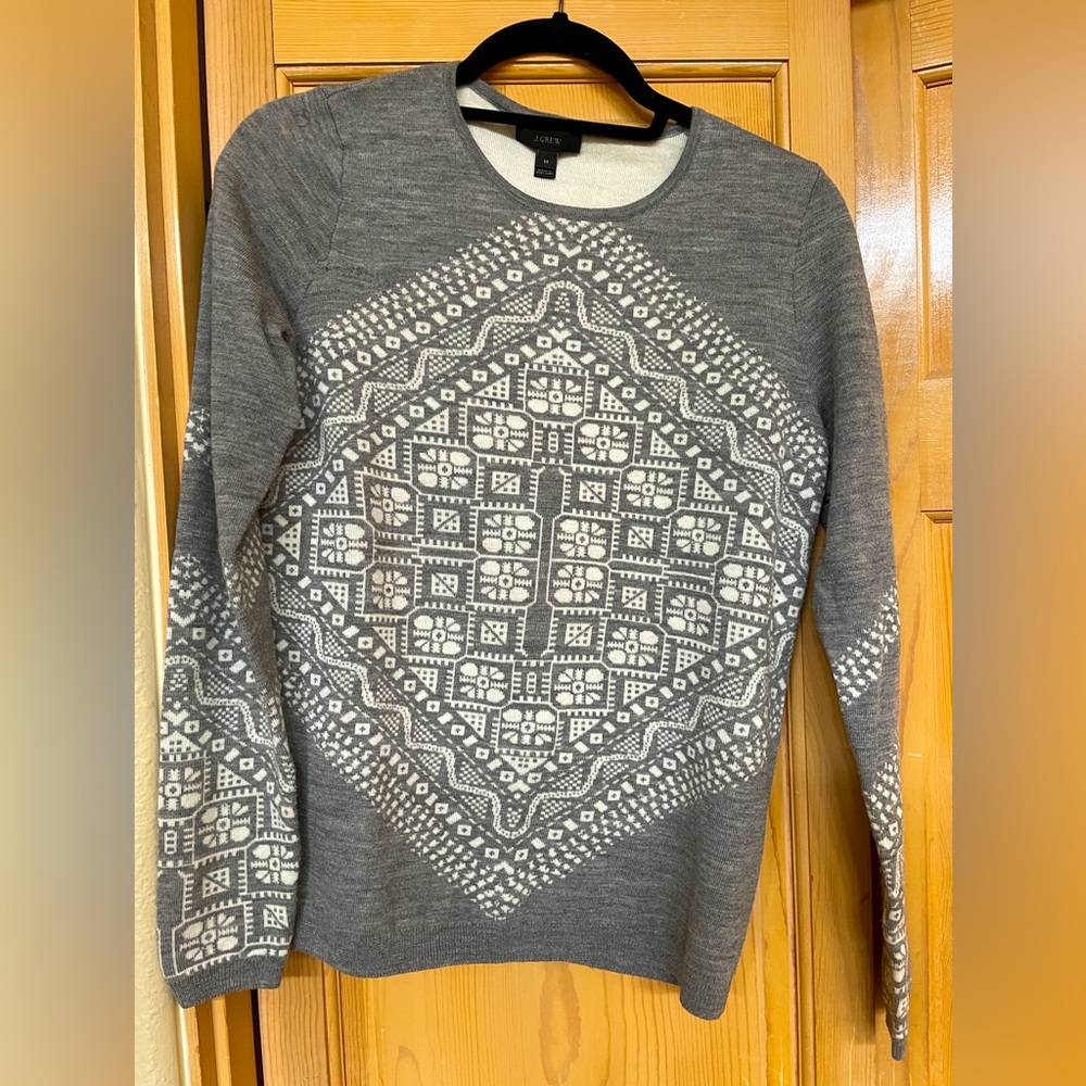J Crew Merino Wool Handkerchief print sweater-original 100% wool